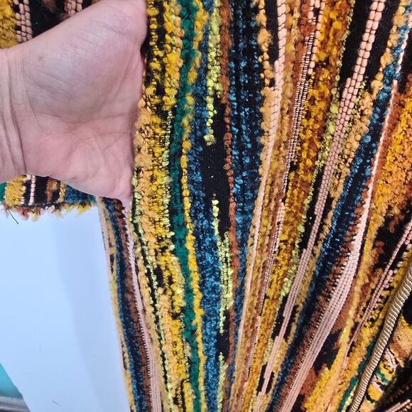 forte_forte Striped Jacquard Bouclé Long Coat Multicolor Marigold Size 0 US 2 - Picture 10 of 15